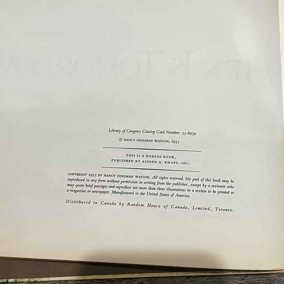 FINAL PRICE When is Tomorrow? Nancy Watson 1955 Hardcover - Picture 4 of 4